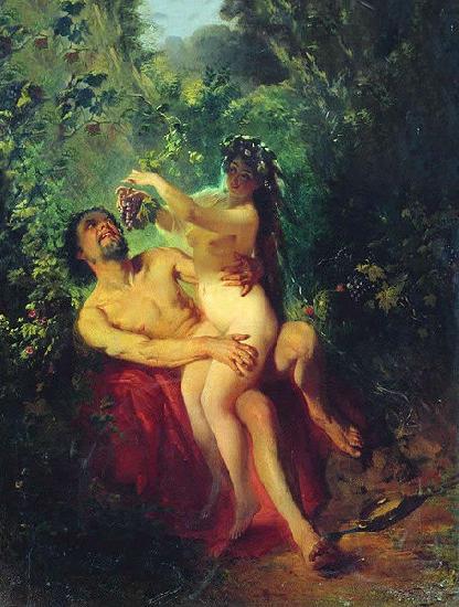 Konstantin Makovsky Satyr and Nymph